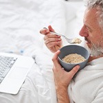 Man eating oatmeal