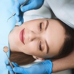 Woman relaxed in the dental chair